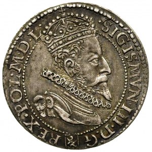 szóstak 1599, Malbork, odmiana z małą głową króla, paty...