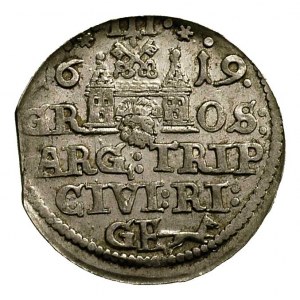 trojak 1619, Ryga, mała głowa króla, Gerbaszewski 1.26,...