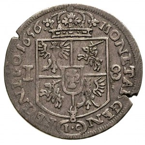 ort 1656, Kraków, litery I T pod popiersiem króla i I C...