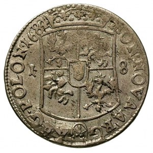 ort 1684, Bydgoszcz, T. 2, moneta wybita lekko uszkodzo...