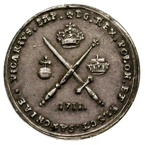 odbitka w srebrze dukata wikariackiego 1711, Drezno, 3....