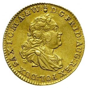 dukat 1737, Drezno, H-Cz. 8870, Fr. 2843, złoto 3.45 g,...