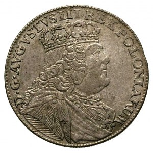 ort 1754, Lipsk, duża głowa króla, Merseb. 1779