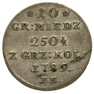 10 groszy miedzią 1789, Warszawa, Plage 234, delikatna ...