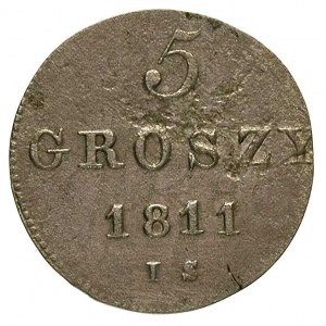 5 groszy 1811, Warszawa, litery I S i małe cyfry daty, ...