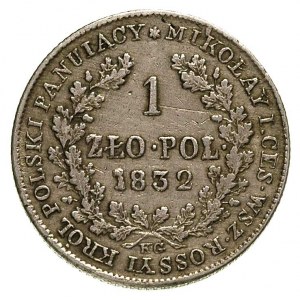 1 złoty 1832, Warszawa, mniejsza głowa cara, Plage 77, ...