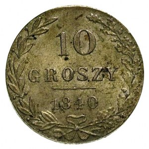 10 groszy 1840, Warszawa, Plage 106, Bitkin 1182, piękn...