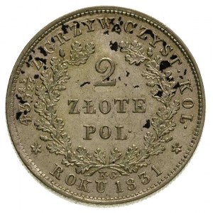 2 złote 1831, Warszawa, Plage 273, na rewersie minimaln...