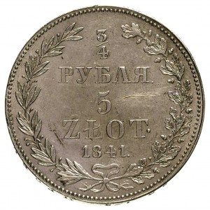 3/4 rubla = 5 złotych 1841, Warszawa, cyfry daty mniejs...