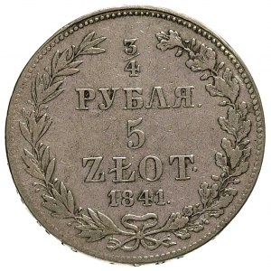 3/4 rubla = 5 złotych 1841, Warszawa, cyfry daty mniejs...