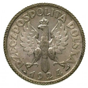 1 złoty 1924, Paryż, Parchimowicz 107 a, niewielkie rys...