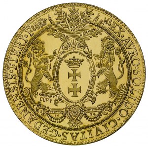 kopia 5 dukatowej donatywy gdańskiej Zygmunta III z 161...