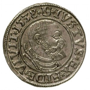 grosz 1538, Królewiec, Bahr. 1167, Neumann 45, bardzo ł...