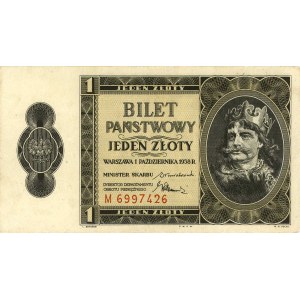 1 złoty 1.10.1938, seria M, Miłczak 78a