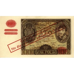 100 złotych 9.11.1934, z nadrukiem Generalnej Guberni z...