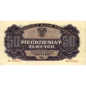 50 złotych 1944, \... obowiązkowym, seria AB