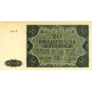 20 złotych 15.07.1947, seria D, Miłczak 130