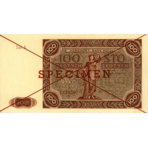 100 złotych 15.07.1947, seria A 1234567 SPECIMEN, Miłcz...