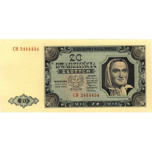 20 złotych 1.07.1948, seria CH, Miłczak 137c
