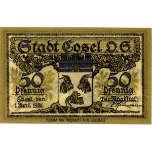 Koźle, 50 i 75 fenigów oraz 1 marka 1.04.1921, Keller 1...