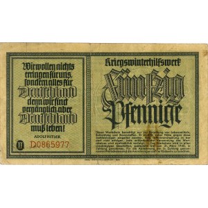 50 fenigów 1939/1940, pomoc zimowa dla ludności niemiec...