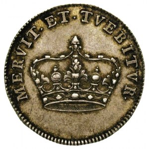 August III - żeton koronacyjny, Aw: Korona Królewska i ...