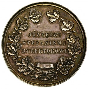 medal dedykowany Józefowi Stefaniemu, 1864 r, Aw: W wie...