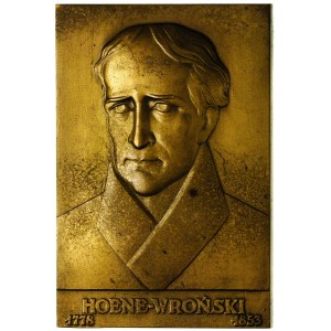 Hoene-Wroński, plakieta sygnowana J AUMILLER 1928 r., b...