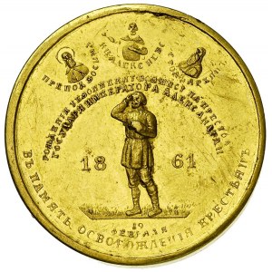 Aleksander II, medal na uwłaszczenie chłopów 1861 r, Aw...