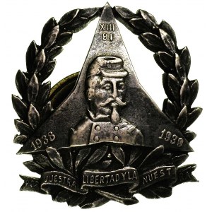 odznaka pamiątkowa Dąbrowszczaków i dwie miniaturki wra...
