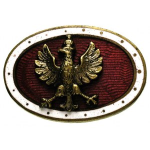 broszka w postaci owalnej tarczy wykonana z mosiądzu 26...