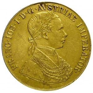 4 dukaty 1854 / A, Wiedeń, Fr. 484, złoto 13,71 g, ślad...