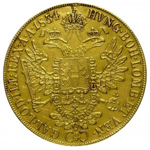 4 dukaty 1854 / A, Wiedeń, Fr. 484, złoto 13,71 g, ślad...