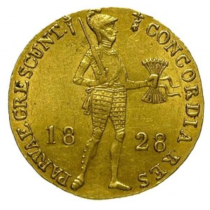 Willem I 1815-1840, dukat 1828, Utrecht, Fr. 331, złoto...