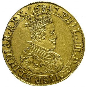 Filip IV 1621-1665, podwójny suweren d’or 1647, Bruksel...