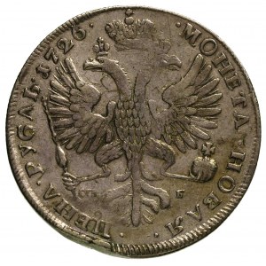 rubel 1726, Petersburg, Aw: Popiersie i napis wokoło, R...