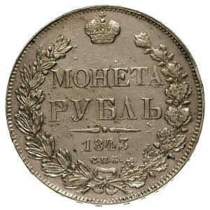 rubel 1843, Petersburg, Bitkin 202, minimalne ślady czy...