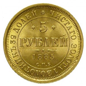 5 rubli 1885, Petersburg, Bitkin 8, Fr. 165, złoto 6.54...