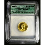 5 rubli 1902, Petersburg, moneta w pudełku ICG z certyf...