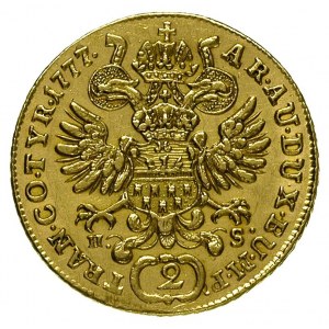 2 dukaty 1777 H - S, Karlsburg, Fr. 541, złoto 6.99 g