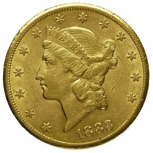 20 dolarów 1883 / CC, Carson City, Fr. 179, złoto 33.39...