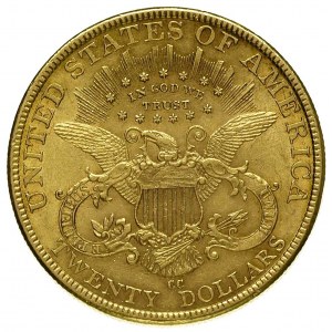 20 dolarów 1893 / CC, Carson City, Fr. 179, złoto 33.43...