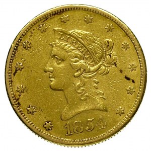 10 dolarów 1854 / S, San Francisco, Fr. 157, złoto 16.6...