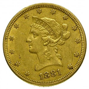 10 dolarów 1881 / O, Nowy Orlean, Fr. 159, złoto 16.69 ...