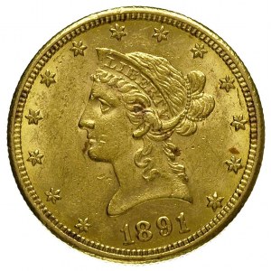 10 dolarów 1891 / CC, Carson City, Fr. 161, złoto 16.69...