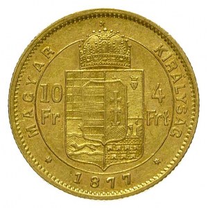 10 franków = 4 forinty 1877 K - B, Krzemnica, Fr. 246, ...
