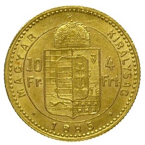 10 franków = 4 forinty 1885 K - B, Krzemnica, Fr. 247, ...