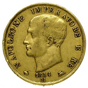 Napoleon Bonaparte 1805-1814, 40 lirów 1814 M, Mediolan...