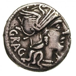 L. Antestius Gragulus 136 pne, denar, Rzym, Aw: Głowa R...
