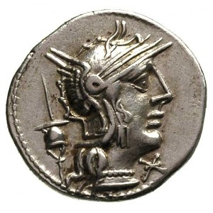 L. Postumius Albinus 131 pne, denar, Rzym, Aw: Głowa Ro...